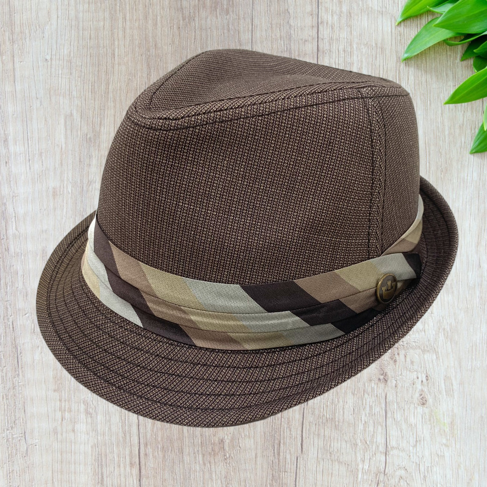 Goorin Bros Brown Fedora with Tan & Cream Band